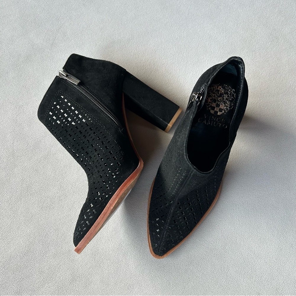 Vince Camuto ~ Lorva ~ Suede Perforated Ankle Boot ~ Women’s Size 6.5